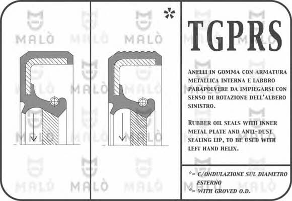 Malo 1068PRSF Crankshaft oil seal 1068PRSF: Buy near me in Poland at 2407.PL - Good price!