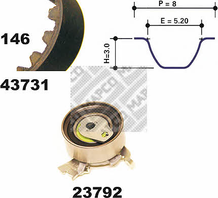 Mapco 23731 Timing Belt Kit 23731: Buy near me in Poland at 2407.PL - Good price!
