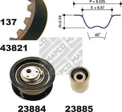 Mapco 23821 Комплект ремня ГРМ 23821: Отличная цена - Купить в Польше на 2407.PL!