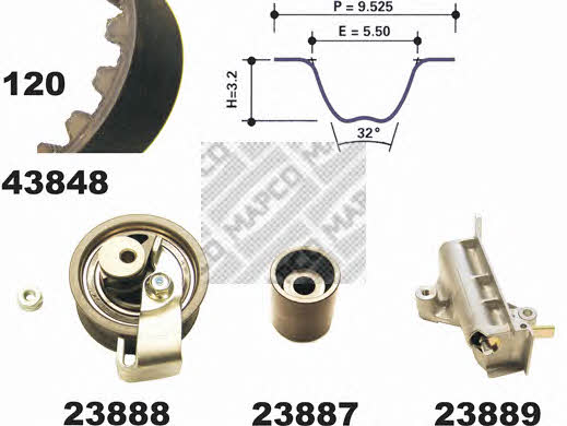 Mapco 23848 Timing Belt Kit 23848: Buy near me at 2407.PL in Poland at an Affordable price!