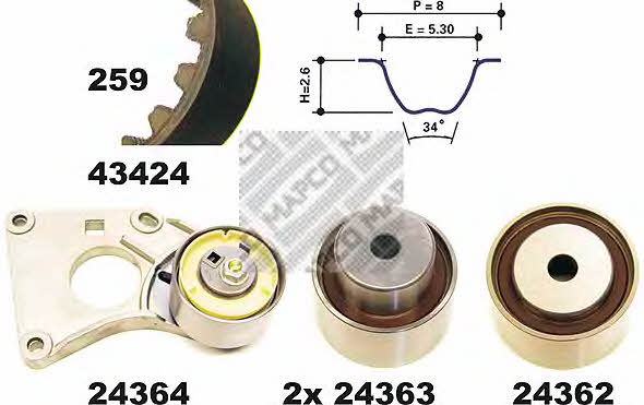 Mapco 23424 Timing Belt Kit 23424: Buy near me at 2407.PL in Poland at an Affordable price!