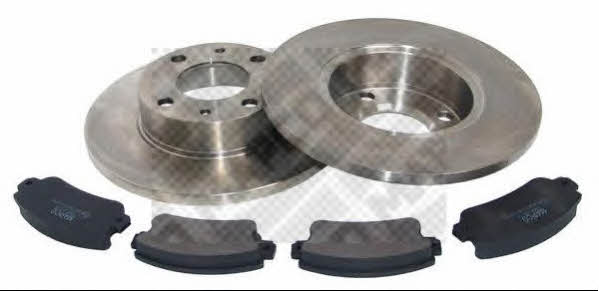 Mapco 47010 Brake discs with pads front non-ventilated, set 47010: Buy near me in Poland at 2407.PL - Good price!