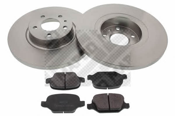 Mapco 47017 Brake discs with pads rear non-ventilated, set 47017: Buy near me in Poland at 2407.PL - Good price!