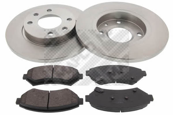 Mapco 47351 Brake discs with pads front non-ventilated, set 47351: Buy near me in Poland at 2407.PL - Good price!