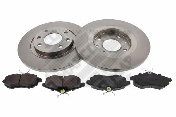Mapco 47356 Brake discs with pads front non-ventilated, set 47356: Buy near me in Poland at 2407.PL - Good price!