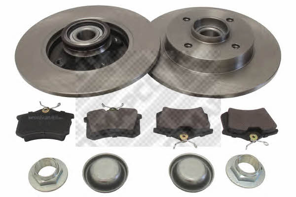Mapco 47361 Brake discs with pads rear non-ventilated, set 47361: Buy near me in Poland at 2407.PL - Good price!