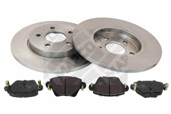 Mapco 47670 Brake discs with pads rear non-ventilated, set 47670: Buy near me in Poland at 2407.PL - Good price!
