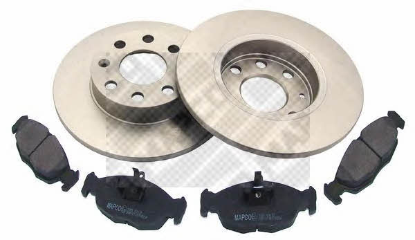 Mapco 47750 Brake discs with pads front non-ventilated, set 47750: Buy near me in Poland at 2407.PL - Good price!