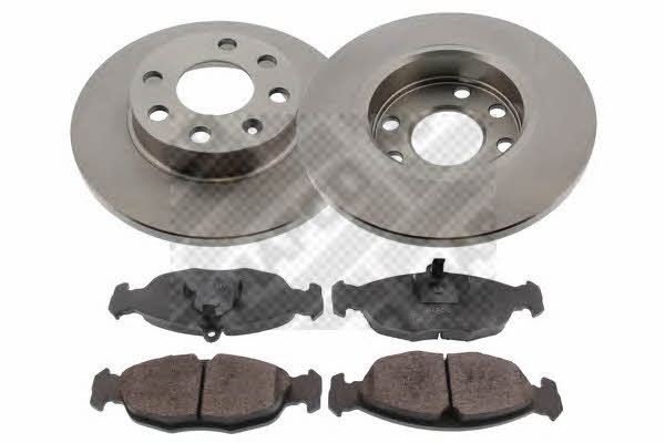 Mapco 47751 Brake discs with pads front non-ventilated, set 47751: Buy near me in Poland at 2407.PL - Good price!