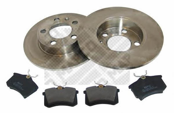 Mapco 47858 Brake discs with pads rear non-ventilated, set 47858: Buy near me in Poland at 2407.PL - Good price!