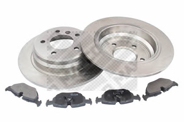 Mapco 47870 Brake discs with pads rear non-ventilated, set 47870: Buy near me in Poland at 2407.PL - Good price!