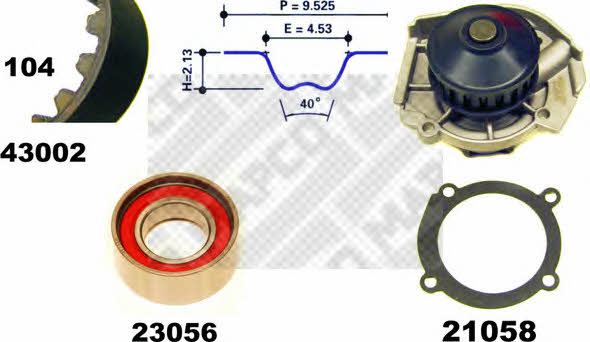 Mapco 41002 TIMING BELT KIT WITH WATER PUMP 41002: Buy near me at 2407.PL in Poland at an Affordable price!
