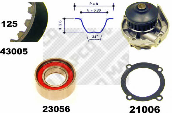 Mapco 41005 TIMING BELT KIT WITH WATER PUMP 41005: Buy near me in Poland at 2407.PL - Good price!