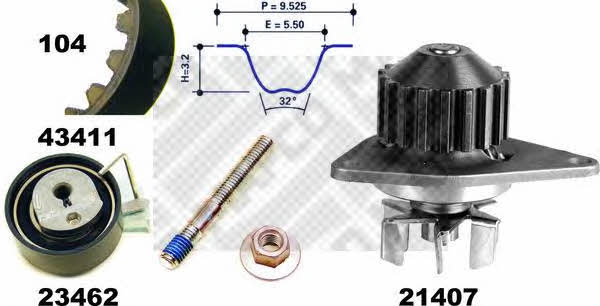 Mapco 41411 TIMING BELT KIT WITH WATER PUMP 41411: Buy near me at 2407.PL in Poland at an Affordable price!