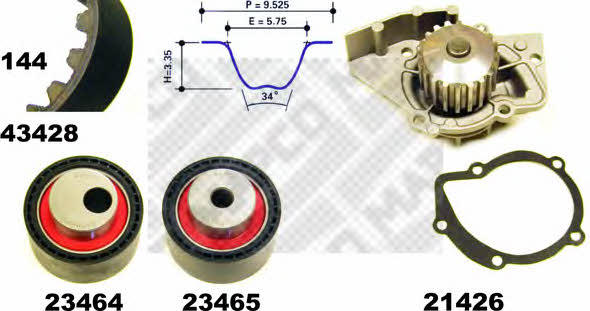 Mapco 41428 TIMING BELT KIT WITH WATER PUMP 41428: Buy near me in Poland at 2407.PL - Good price!