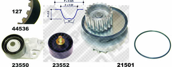 Mapco 41536 TIMING BELT KIT WITH WATER PUMP 41536: Buy near me in Poland at 2407.PL - Good price!