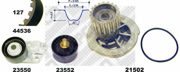 Mapco 41536/1 TIMING BELT KIT WITH WATER PUMP 415361: Buy near me in Poland at 2407.PL - Good price!