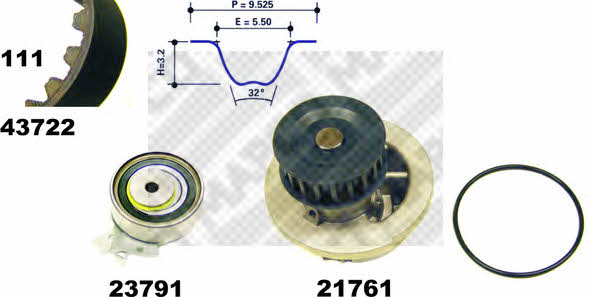 Mapco 41722 TIMING BELT KIT WITH WATER PUMP 41722: Buy near me in Poland at 2407.PL - Good price!