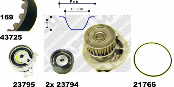 Mapco 41725 TIMING BELT KIT WITH WATER PUMP 41725: Buy near me in Poland at 2407.PL - Good price!