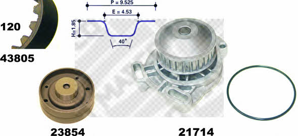 Mapco 41805 TIMING BELT KIT WITH WATER PUMP 41805: Buy near me in Poland at 2407.PL - Good price!