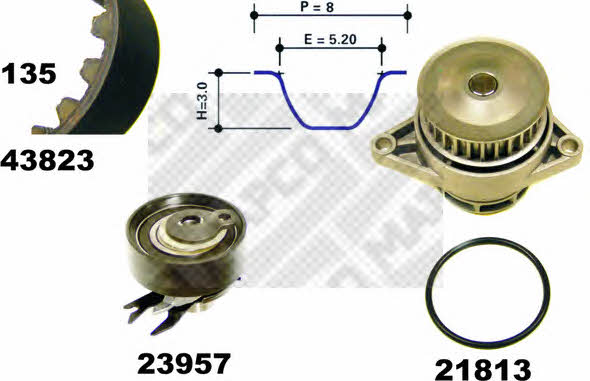 Mapco 41823 TIMING BELT KIT WITH WATER PUMP 41823: Buy near me in Poland at 2407.PL - Good price!