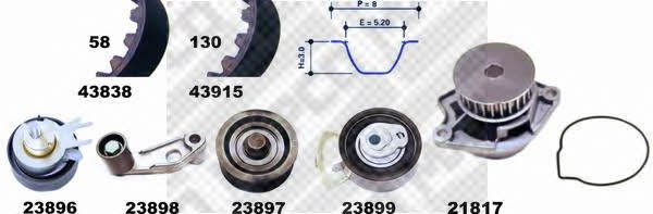 Mapco 41838 TIMING BELT KIT WITH WATER PUMP 41838: Buy near me in Poland at 2407.PL - Good price!