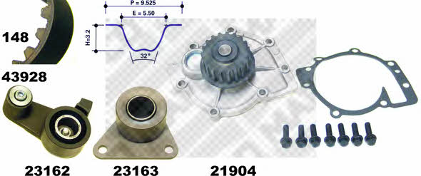 Mapco 41928 TIMING BELT KIT WITH WATER PUMP 41928: Buy near me in Poland at 2407.PL - Good price!