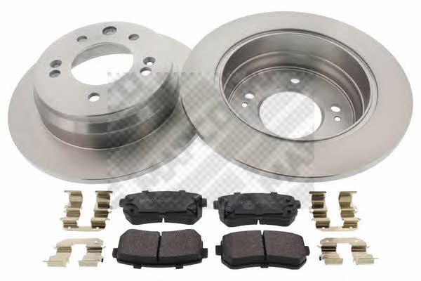 Mapco 47609 Brake discs with pads rear non-ventilated, set 47609: Buy near me in Poland at 2407.PL - Good price!