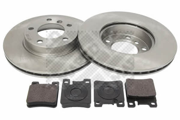 Mapco 47916 Brake discs with pads rear non-ventilated, set 47916: Buy near me in Poland at 2407.PL - Good price!