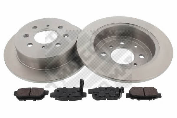Mapco 47608 Brake discs with pads rear non-ventilated, set 47608: Buy near me at 2407.PL in Poland at an Affordable price!