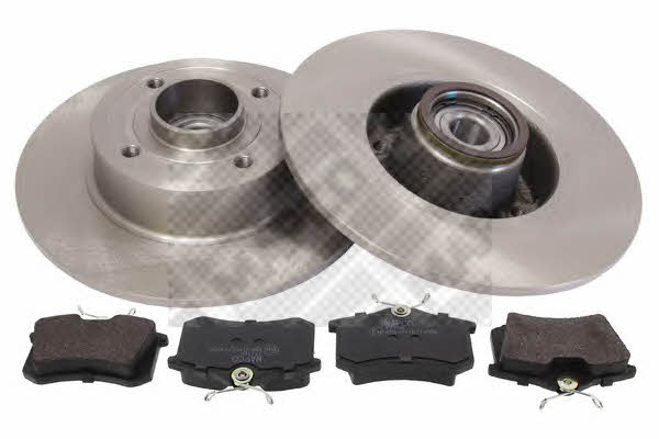 Mapco 47141 Brake discs with pads rear non-ventilated, set 47141: Buy near me in Poland at 2407.PL - Good price!