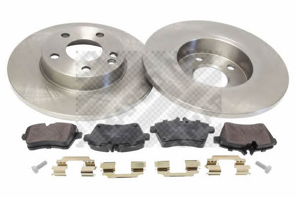Mapco 47814 Brake discs with pads front non-ventilated, set 47814: Buy near me in Poland at 2407.PL - Good price!