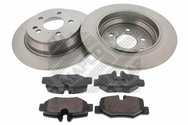 Mapco 47915 Brake discs with pads rear non-ventilated, set 47915: Buy near me at 2407.PL in Poland at an Affordable price!