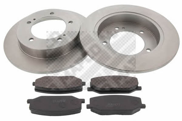 Mapco 47543 Brake discs with pads front non-ventilated, set 47543: Buy near me in Poland at 2407.PL - Good price!