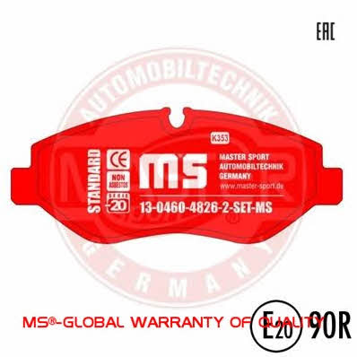 Master-sport 13-0460-4826-2-SET-MS Brake Pad Set, disc brake 13046048262SETMS: Buy near me in Poland at 2407.PL - Good price!