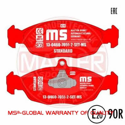 Master-sport 13-0460-7051-2-SET-MS Brake Pad Set, disc brake 13046070512SETMS: Buy near me in Poland at 2407.PL - Good price!