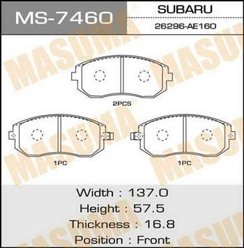 Masuma MS-7460 Bremsbackensatz MS7460: Kaufen Sie zu einem guten Preis in Polen bei 2407.PL!