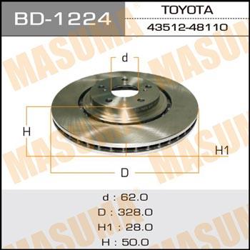 Masuma BD-1224 Front brake disc ventilated BD1224: Buy near me in Poland at 2407.PL - Good price!