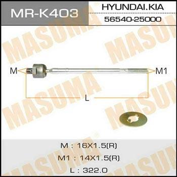 Masuma MR-K403 Inner Tie Rod MRK403: Buy near me in Poland at 2407.PL - Good price!