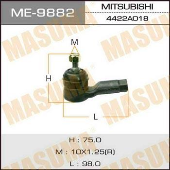 Masuma ME-9882 Наконечник рулевой тяги ME9882: Отличная цена - Купить в Польше на 2407.PL!