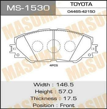 Masuma MS-1530 Brake shoe set MS1530: Buy near me in Poland at 2407.PL - Good price!
