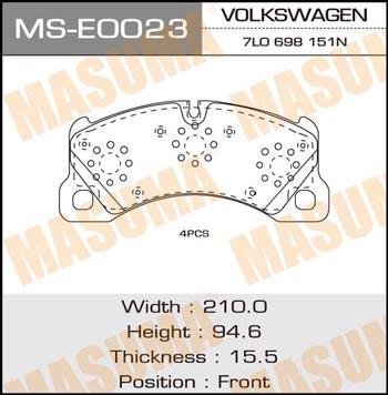 Masuma MS-E0023 Колодки тормозные барабанные, комплект MSE0023: Отличная цена - Купить в Польше на 2407.PL!