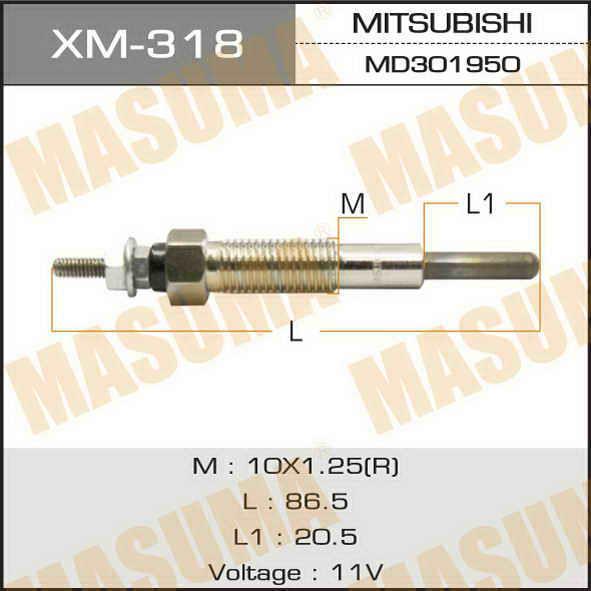 Masuma XM-318 Свеча накаливания XM318: Отличная цена - Купить в Польше на 2407.PL!