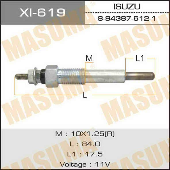 Masuma XI-619 Glow plug XI619: Buy near me in Poland at 2407.PL - Good price!