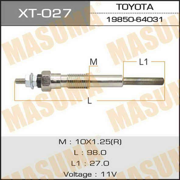 Masuma XT-027 Свеча накаливания XT027: Отличная цена - Купить в Польше на 2407.PL!