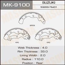 Masuma MK-9100 Szczęki hamulcowe, zestaw MK9100: Dobra cena w Polsce na 2407.PL - Kup Teraz!