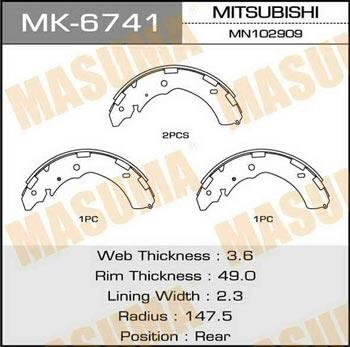 Masuma MK-6741 Колодки тормозные барабанные, комплект MK6741: Отличная цена - Купить в Польше на 2407.PL!