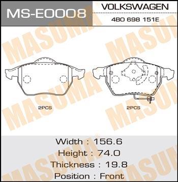 Masuma MS-E0008 Bremsbackensatz MSE0008: Kaufen Sie zu einem guten Preis in Polen bei 2407.PL!