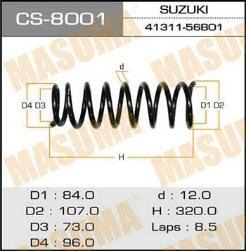Masuma CS-8001 Sprężyna zawieszenia CS8001: Dobra cena w Polsce na 2407.PL - Kup Teraz!