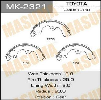 Masuma MK-2321 Bremsbackensatz MK2321: Kaufen Sie zu einem guten Preis in Polen bei 2407.PL!